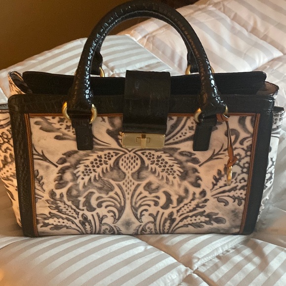 Brahmin Bags Brahmin White Damask Genuine Leather Purse Nwt White